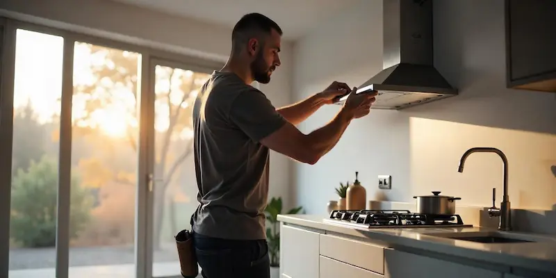 Électricien FYTECH effectuant une installation électrique dans une habitation, illustrant le savoir-faire en électricité générale