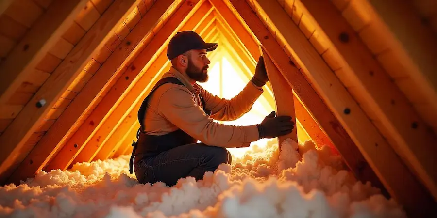 Artisan FYTECH réalisant l’isolation des combles pour une rénovation énergétique à Nevers